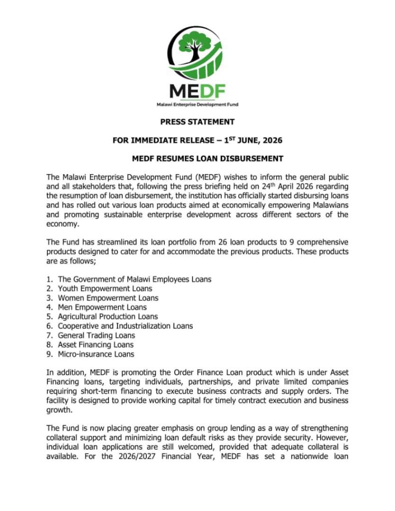 MEDF resumes loans, set K100bn target 2026/2027